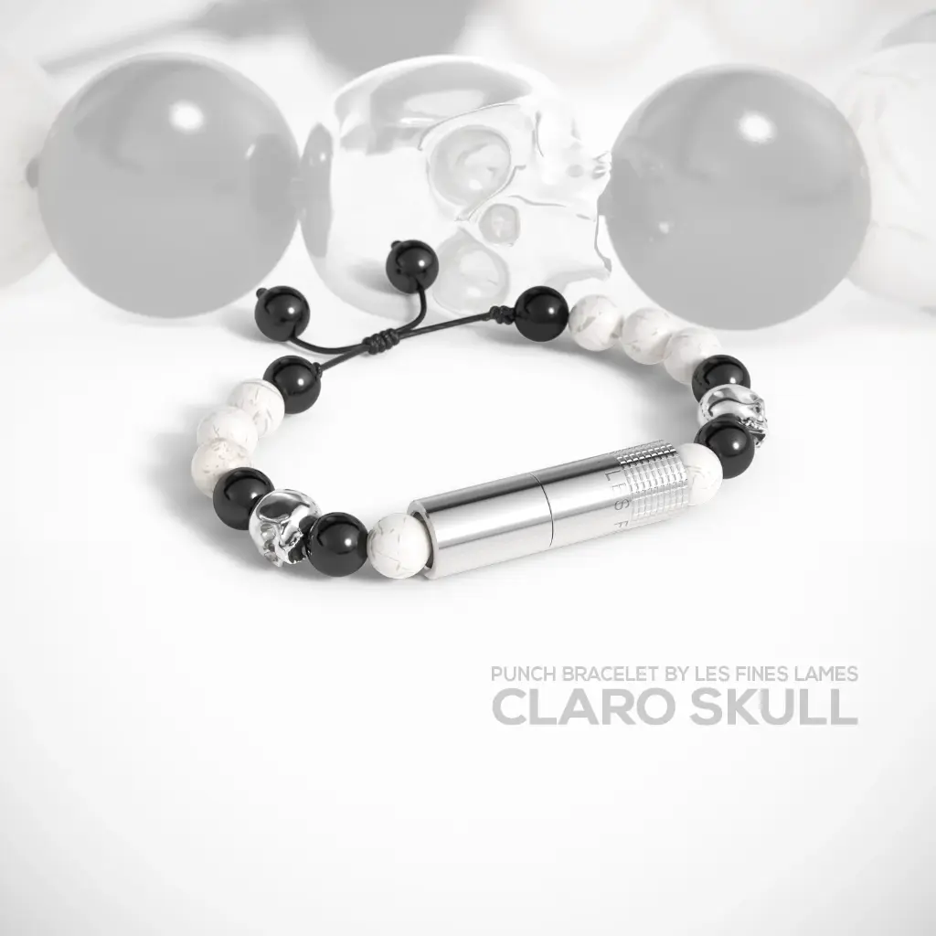 Les Fines Lames Punch Bracelet Claro Skull