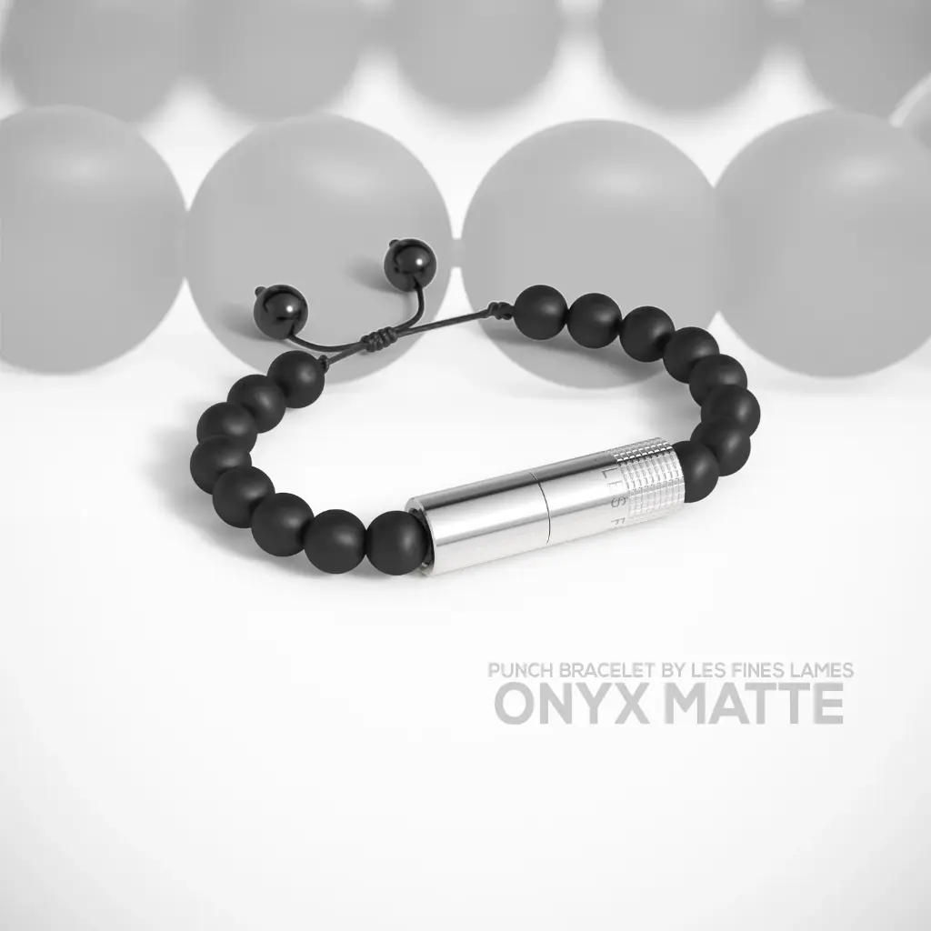 Les Fines Lames Punch Bracelet Onyx Matta