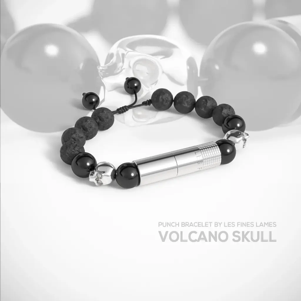 Les Fines Lames Punch Bracelet Volcano Skull